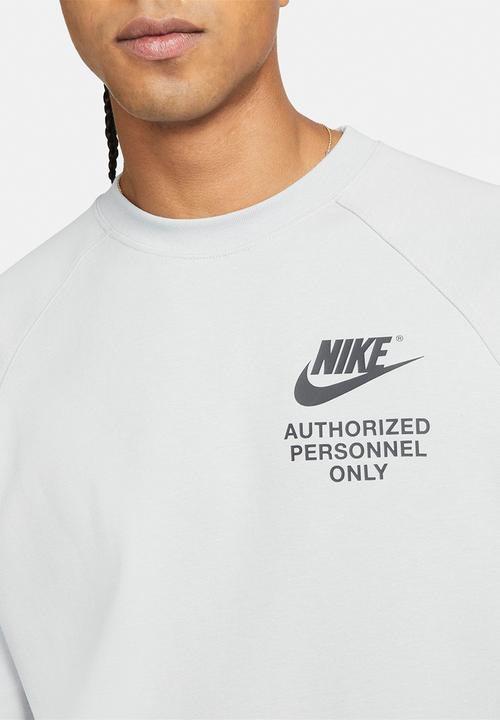 Nike - NSW  Authorized Graphic Crew Sweatshirt - Grey & black