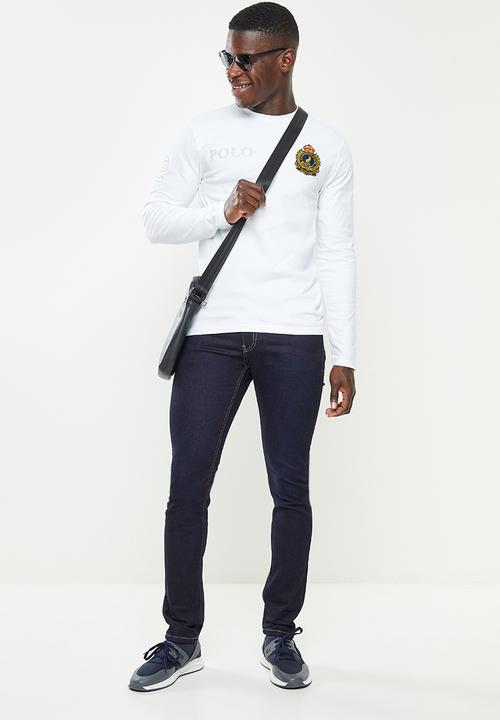 POLO - Men equestrian long sleeve tee - white