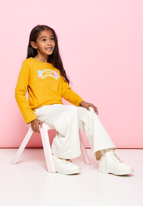 Pop Candy - 2 pack printed tee - milk & mustard