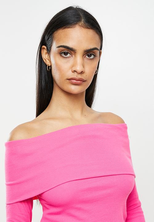 Glamorous - Off shoulder top - hot pink