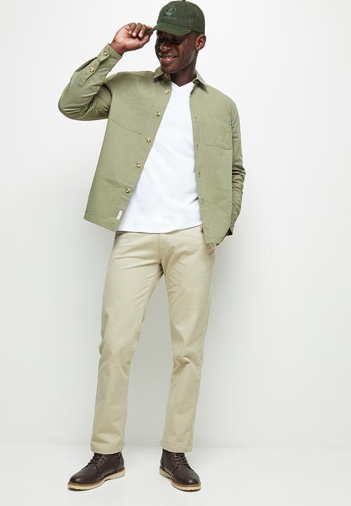 Lark & Crosse - Regular fit cotton twill shirt - khaki