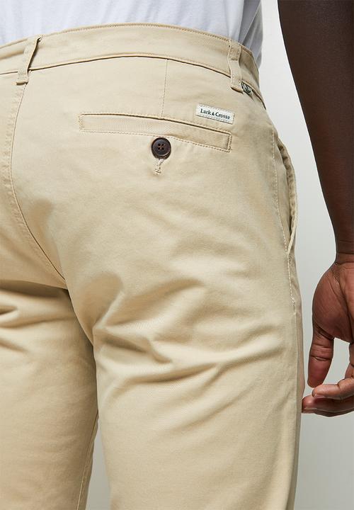 Lark & Crosse - Regular fit stretch chino - stone
