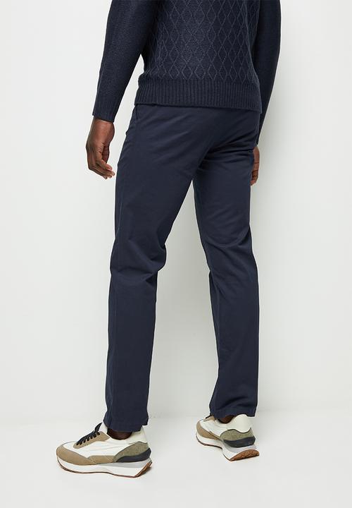 Lark & Crosse - Regular fit stretch chino - navy