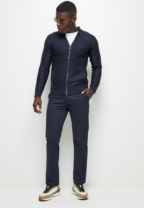 Lark & Crosse - Regular fit stretch chino - navy