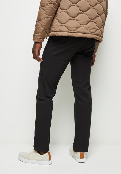 Lark & Crosse - Regular fit stretch chino - black