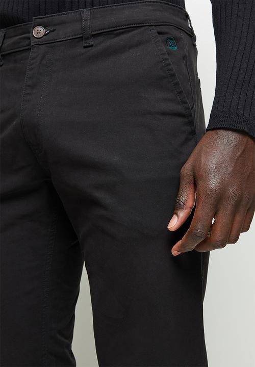 Lark & Crosse - Regular fit stretch chino - black
