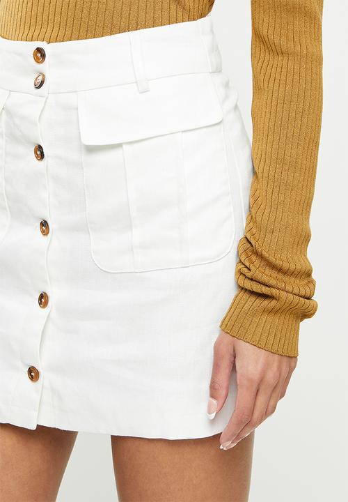 Glamorous - Button down skirt co-ord - off white 