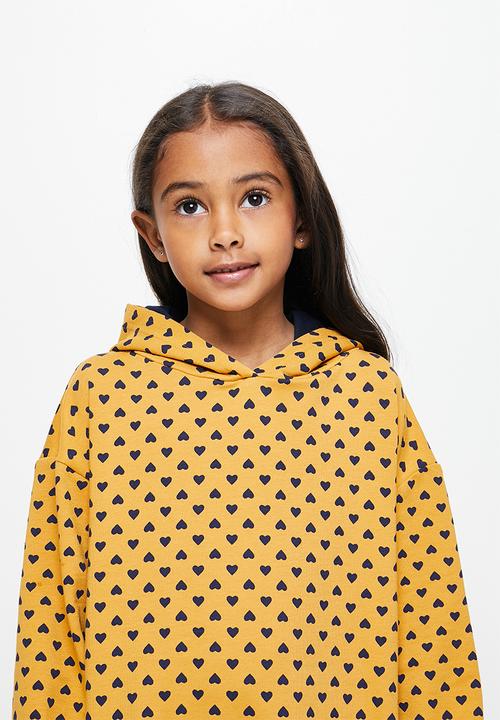 Pop Candy - Longer length hoodie & legging set - mustard & navy