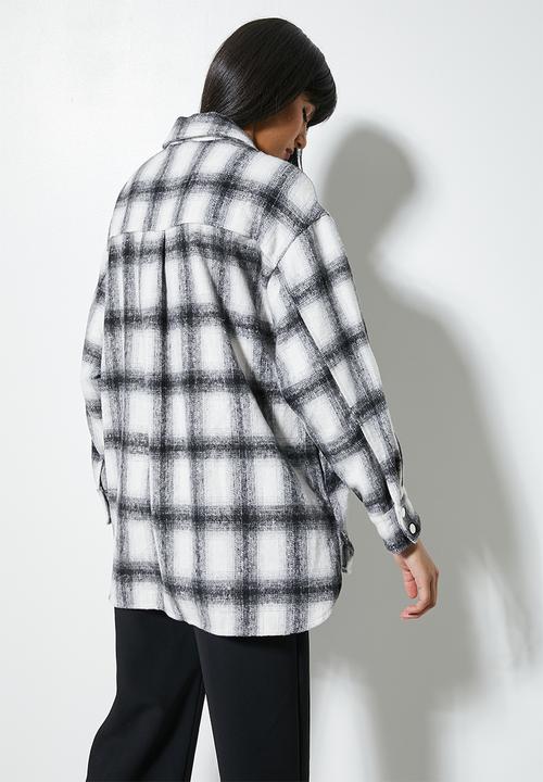 Superbalist - Soft melton overshirt - black check