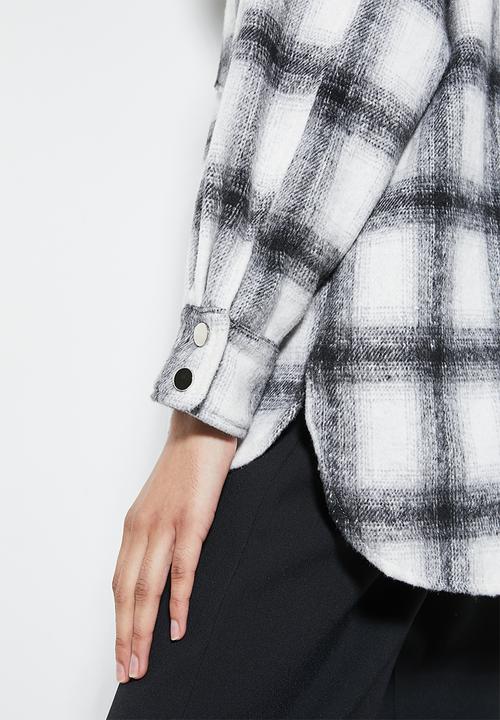Superbalist - Soft melton overshirt - black check
