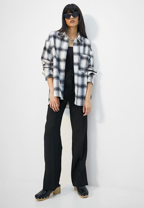Superbalist - Soft melton overshirt - black check