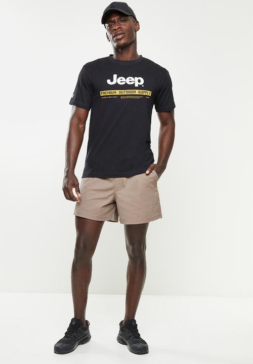 JEEP - 12cm Wing elasticated rugby short - bark