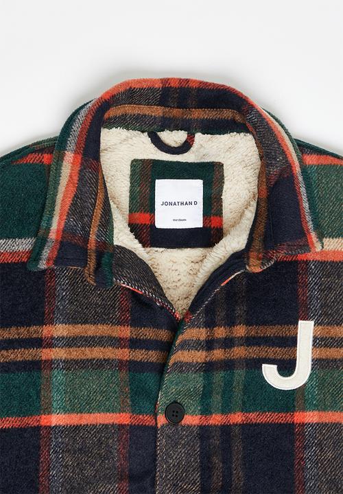 Jonathan D - Russell Sherpa Lined Check Jacket- Pine