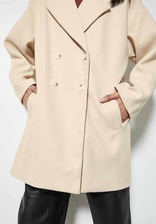 Superbalist - Midi double breasted blazer coat - sand