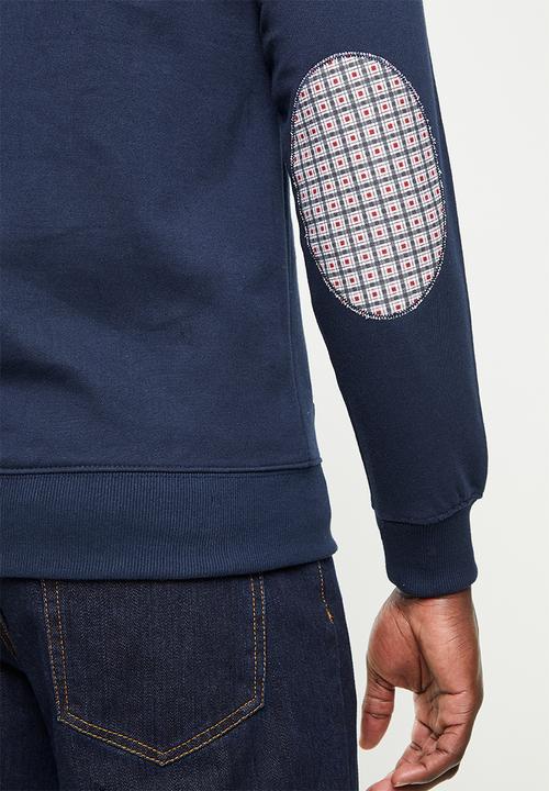 Ben Sherman - Check emb zip thru hoodie - navy