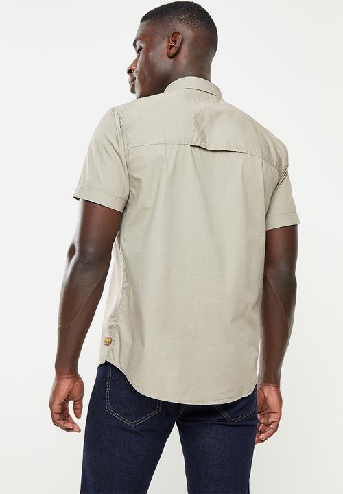 JEEP - Short sleeve safari shirt with back vent - khaki