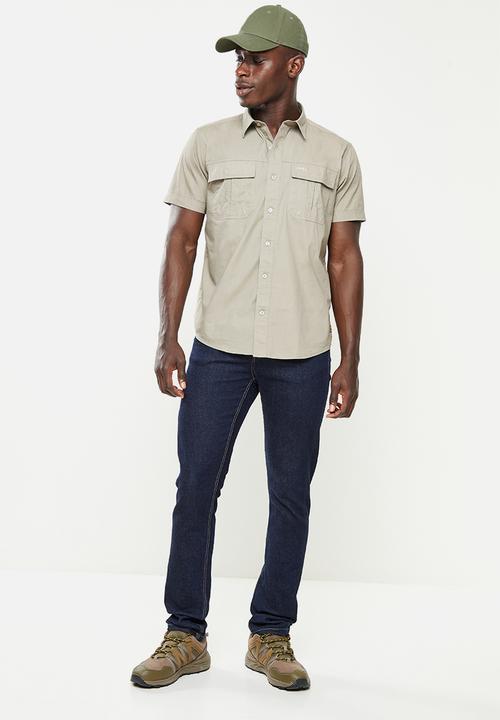 JEEP - Short sleeve safari shirt with back vent - khaki