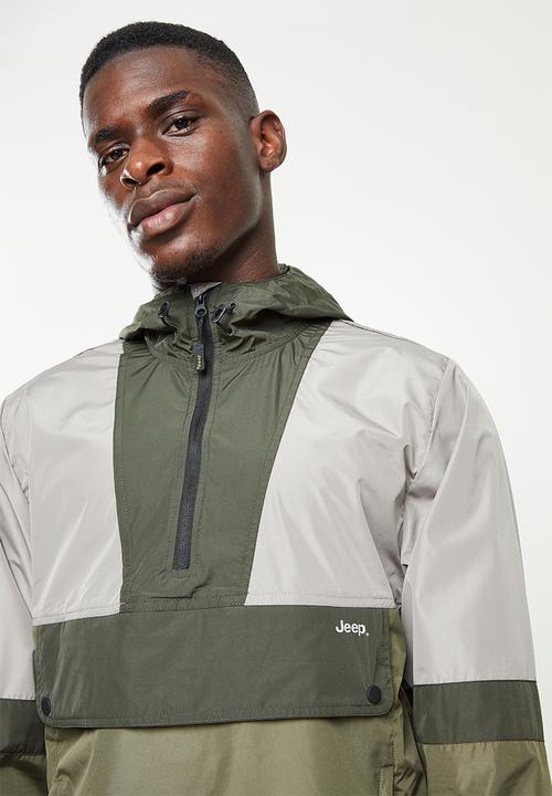 JEEP - Pop over jacket colourblock-jeepo - khaki