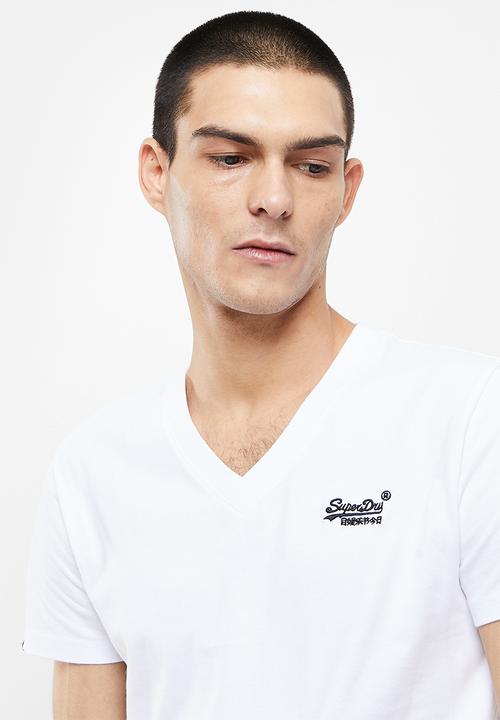 Superdry. - Vintage logo emb vee tee - white