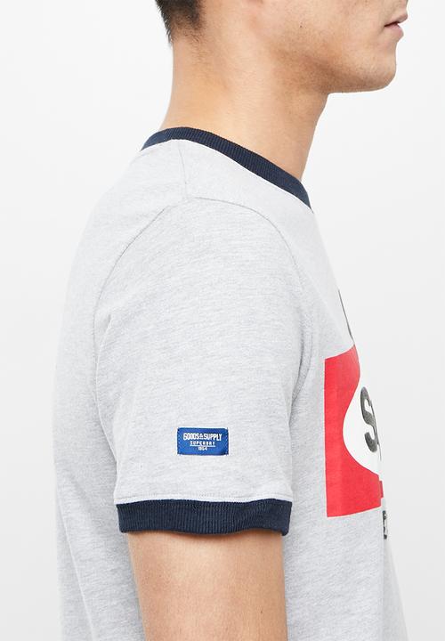 Superdry. - Cl ac ringer tee - grey