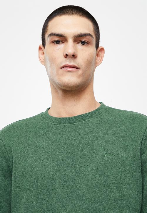 Superdry. - Vintage logo emb crew - heritage pine green marl