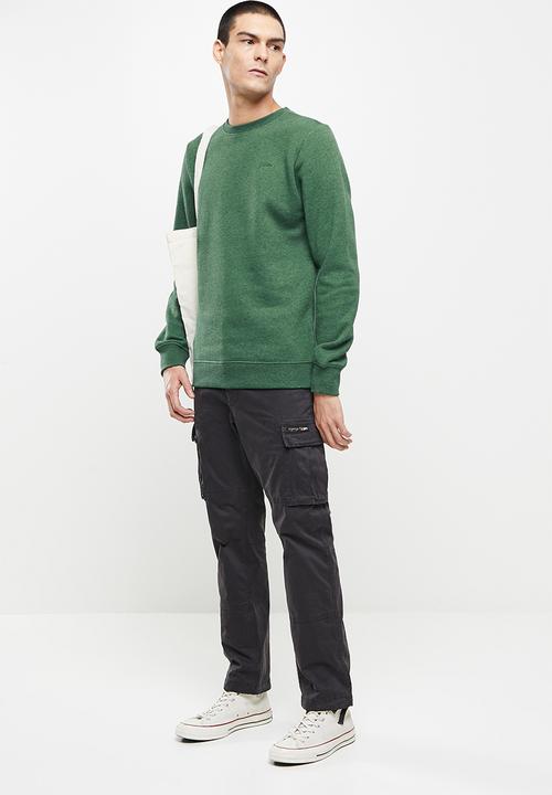Superdry. - Vintage logo emb crew - heritage pine green marl