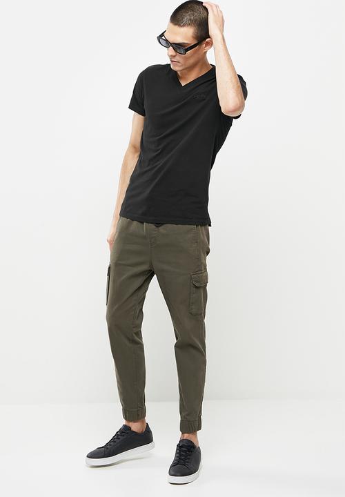 Superdry. - Vintage logo emb vee tee - black