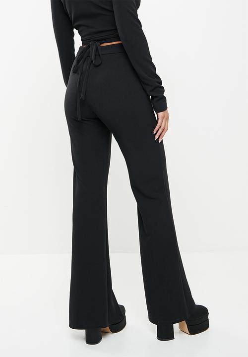 SISSY BOY - High waisted pant with front slits - black