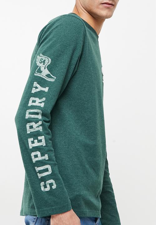 Superdry. - T&f long sleeve top - pine marl