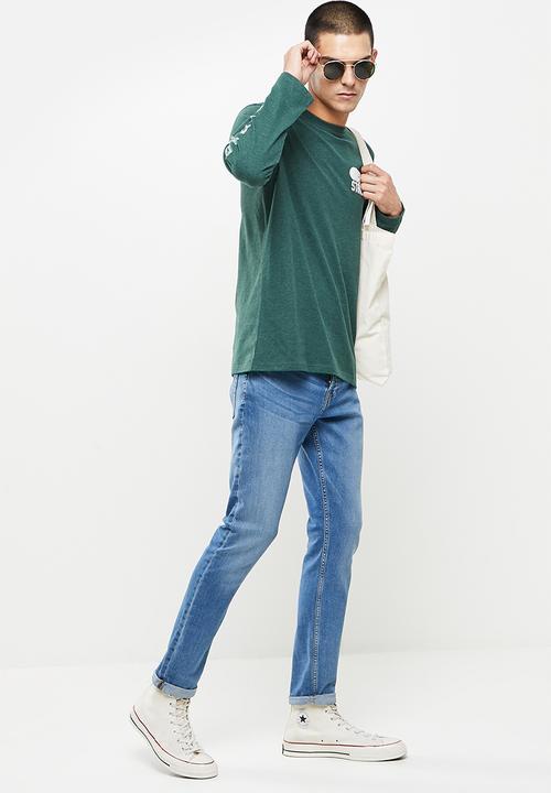 Superdry. - T&f long sleeve top - pine marl