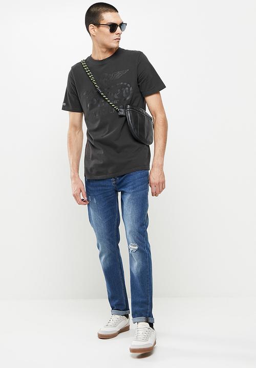 Superdry. - Black out tee - bison black