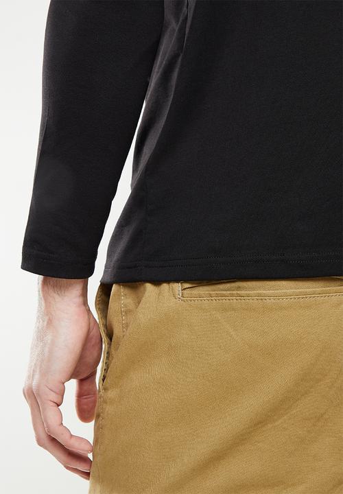 Pierre Cardin - Pc LS Tee V-Neck - Black