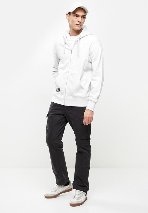 Superdry. - Superdry code essential zip hood - grey 