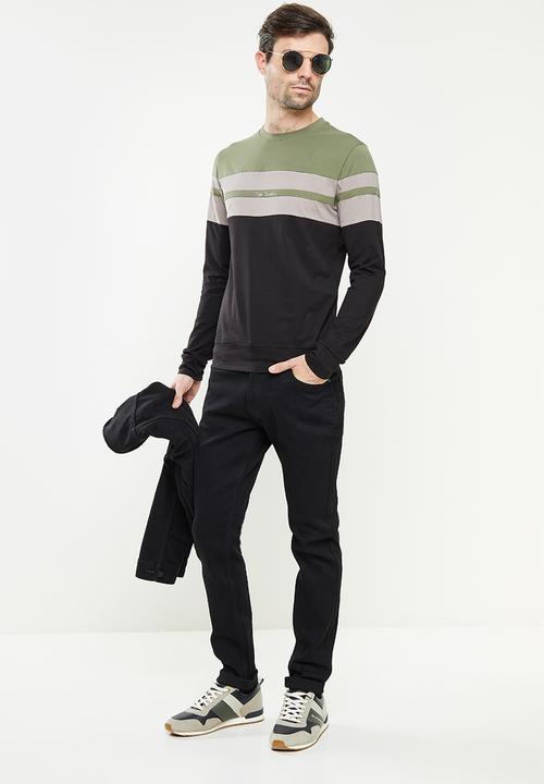 Pierre Cardin - Pc Tommy Chest Stripe LS Tee - Olive