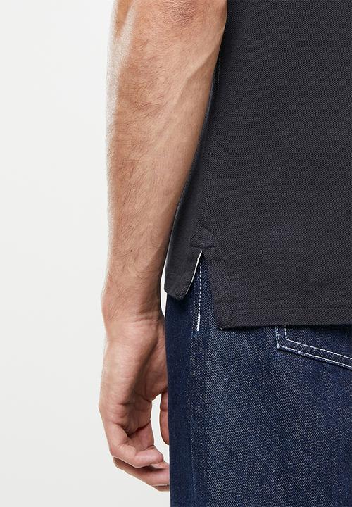Superdry. - Short sleeve tipped polo - dark navy