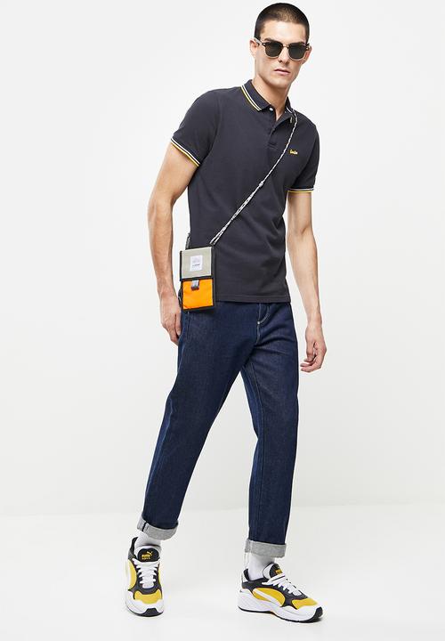 Superdry. - Short sleeve tipped polo - dark navy