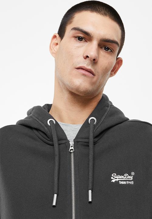 Superdry. - Vintage logo emb ziphood bb no - vintage wash black