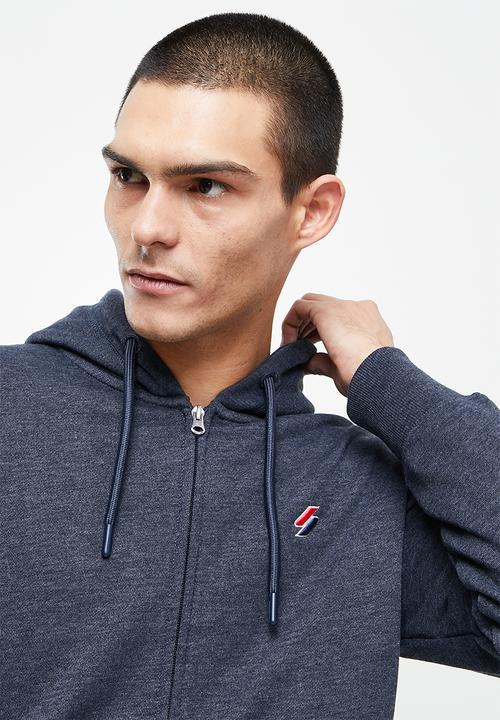 Superdry. - Superdry code essential zip hood - deep navy
