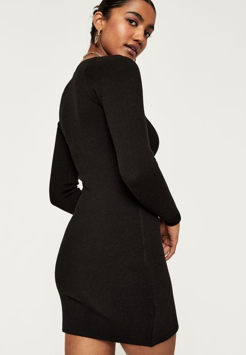 Supré  - Amora long sleeve knit dress - black