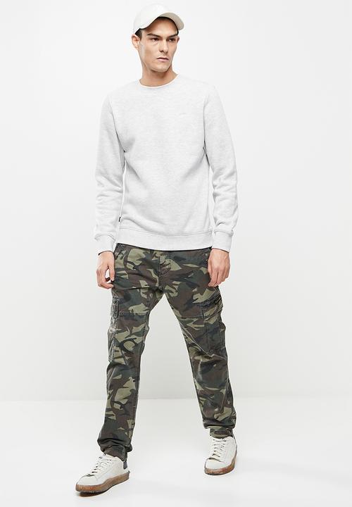 Superdry. - Vintage logo emb crew - glacier grey marl