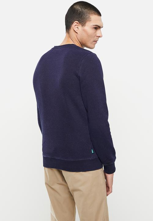 Superdry. - Vintage logo emb crew - dark indigo