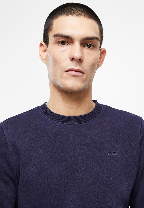 Superdry. - Vintage logo emb crew - dark indigo