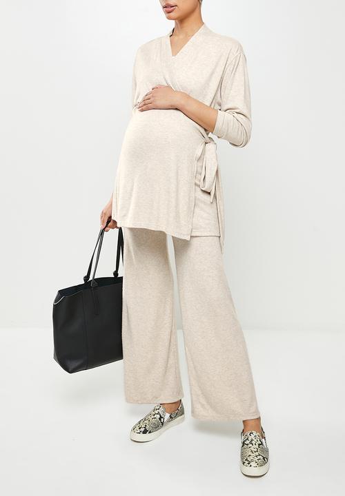 edit Maternity - Maternity soft knit trouser - taupe