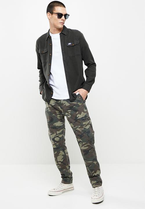 Superdry. - Trailsman flannel shirt - surplus goods olive
