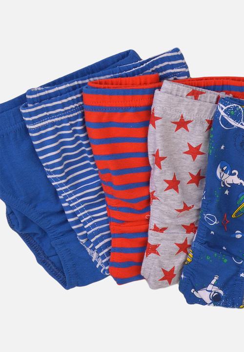MINOTI - 5 Pack space aop/stripe underpants - multi
