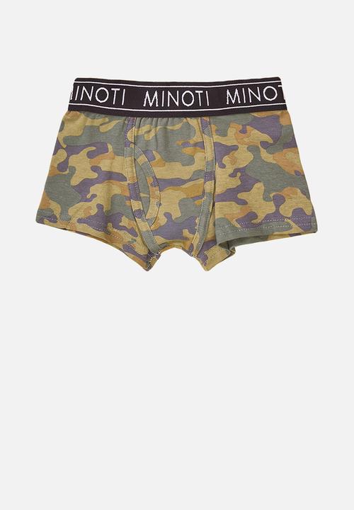MINOTI - Teen boys 3 pack camo solid/aop boxers - multi