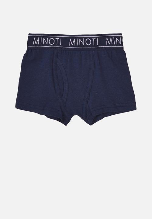 MINOTI - Teen boys 3 pack stripe/solid boxers - blue
