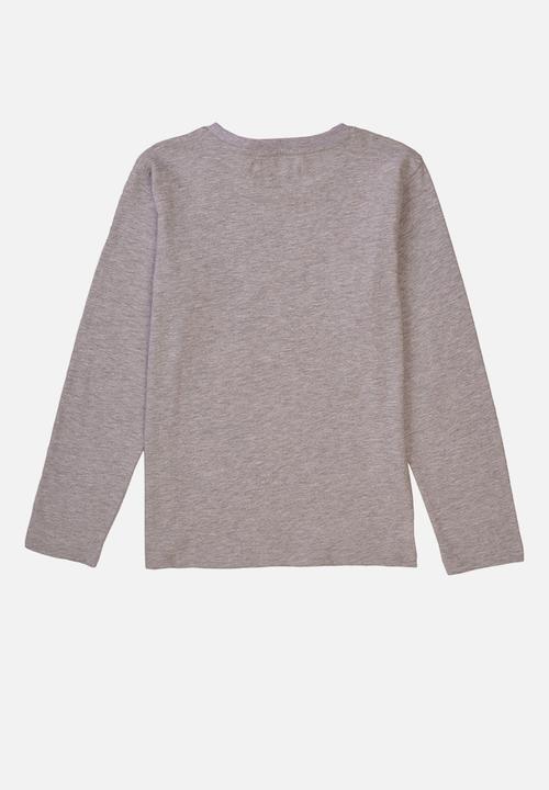 MINOTI - Basic skater graphic crew tee - grey marl