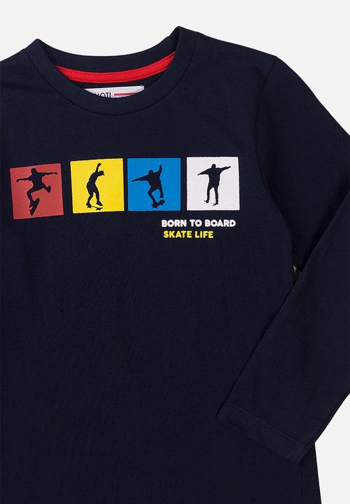 MINOTI - Teen boys basic skate life graphic crew tee - blue