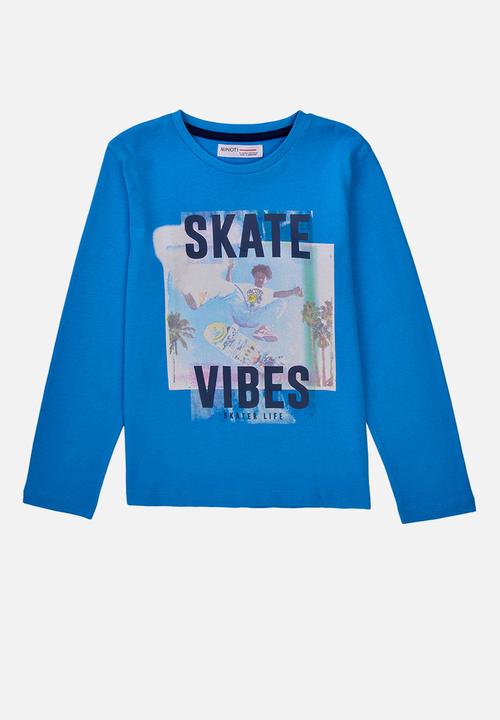 MINOTI - Teen boys basic skate vibes graphic crew tee - blue